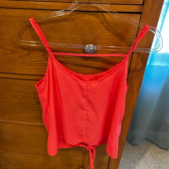 Womens hot coral summer tank, dressy material, worn 1x - Picture 4 of 5